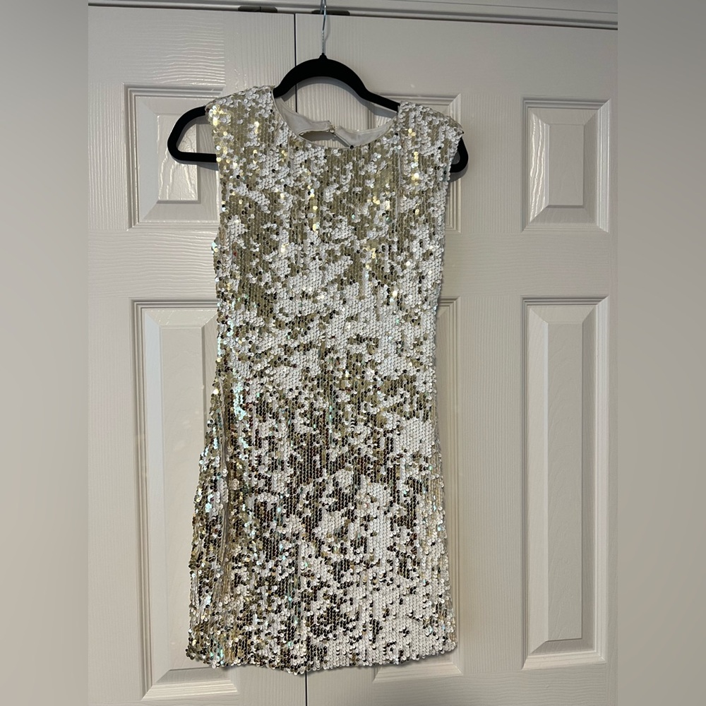 As U Wish Sparkling Gold and Silver Mini Dress